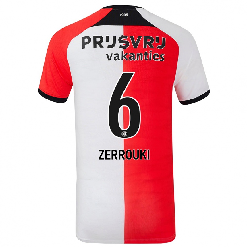 Gyermek Labdarúgás Ramiz Zerrouki #6 Piros Fehér Hazai Jersey 2024/25 Mez Póló Ing