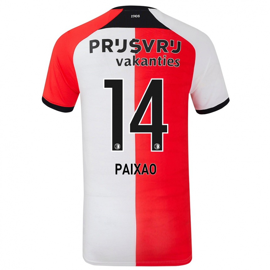 Gyermek Labdarúgás Igor Paixão #14 Piros Fehér Hazai Jersey 2024/25 Mez Póló Ing