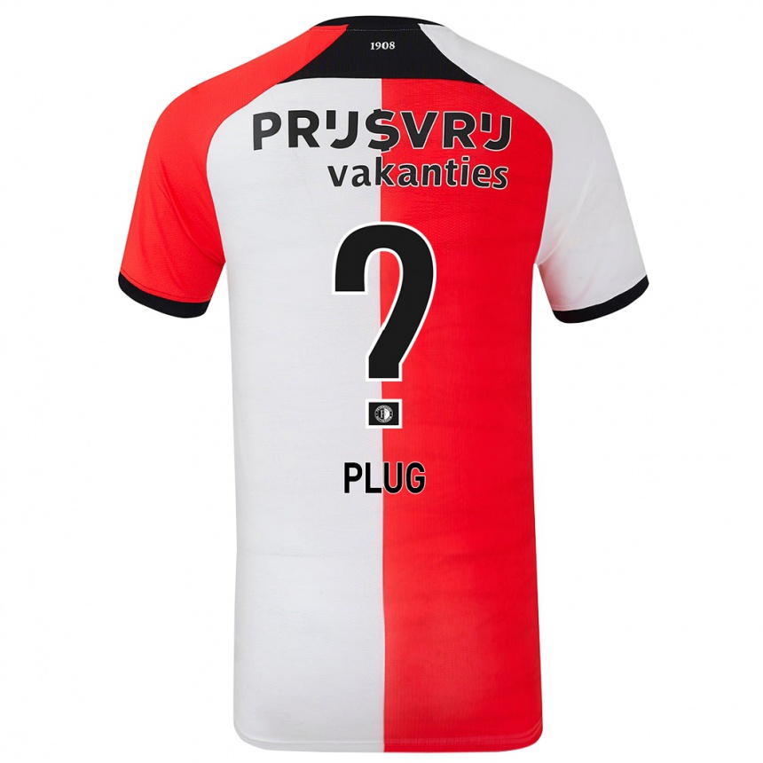 Gyermek Labdarúgás Jan Plug #0 Piros Fehér Hazai Jersey 2024/25 Mez Póló Ing