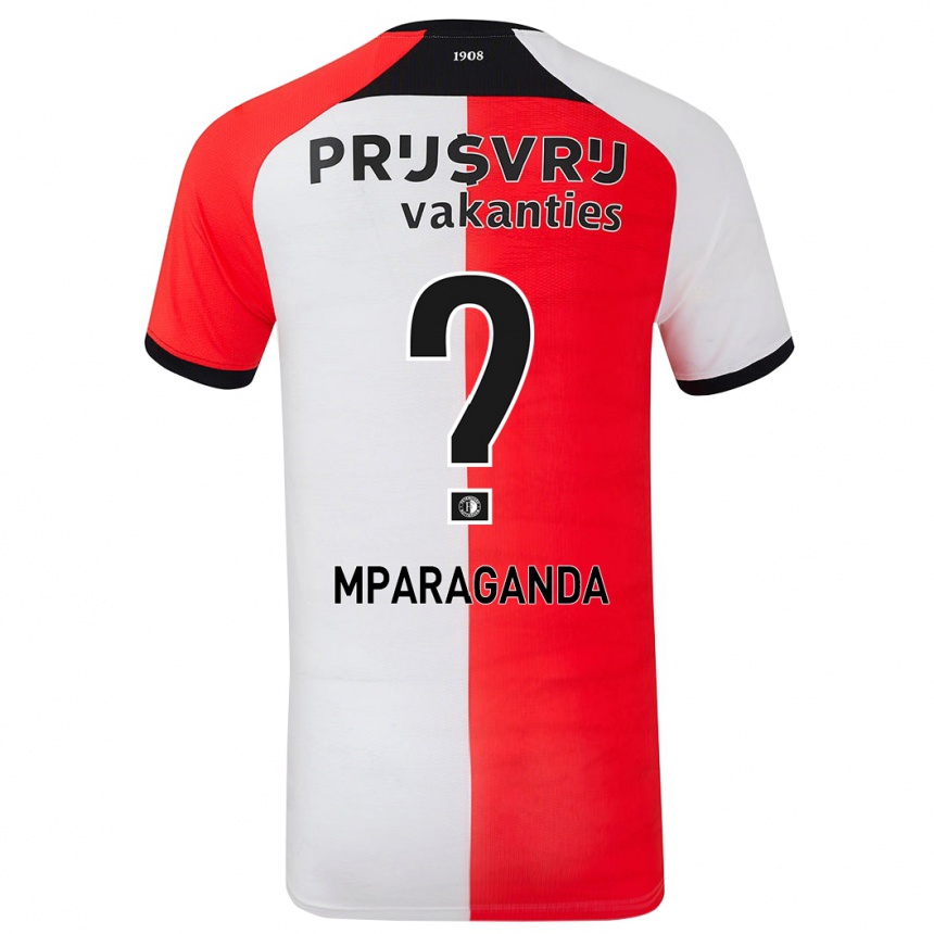 Gyermek Labdarúgás Matthew Mparaganda #0 Piros Fehér Hazai Jersey 2024/25 Mez Póló Ing