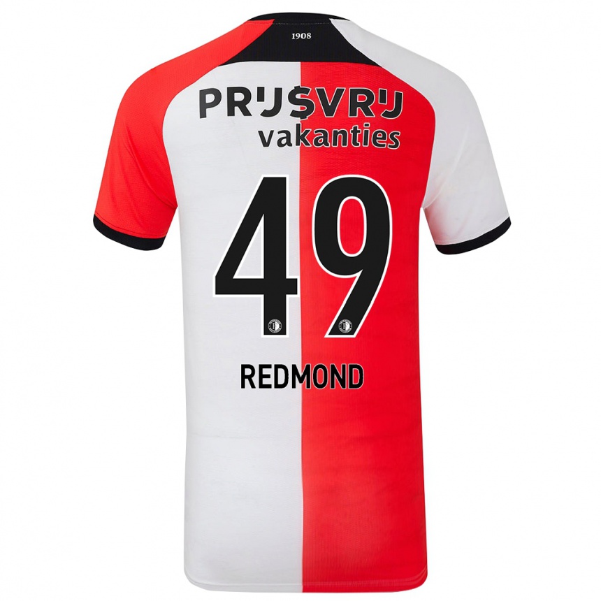 Gyermek Labdarúgás Zepiqueno Redmond #49 Piros Fehér Hazai Jersey 2024/25 Mez Póló Ing