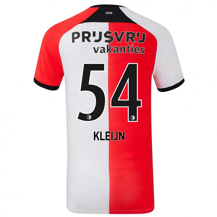 Gyermek Labdarúgás Mike Kleijn #54 Piros Fehér Hazai Jersey 2024/25 Mez Póló Ing