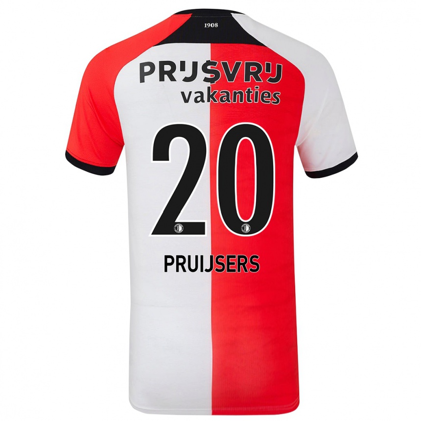 Gyermek Labdarúgás Tom Pruijsers #20 Piros Fehér Hazai Jersey 2024/25 Mez Póló Ing