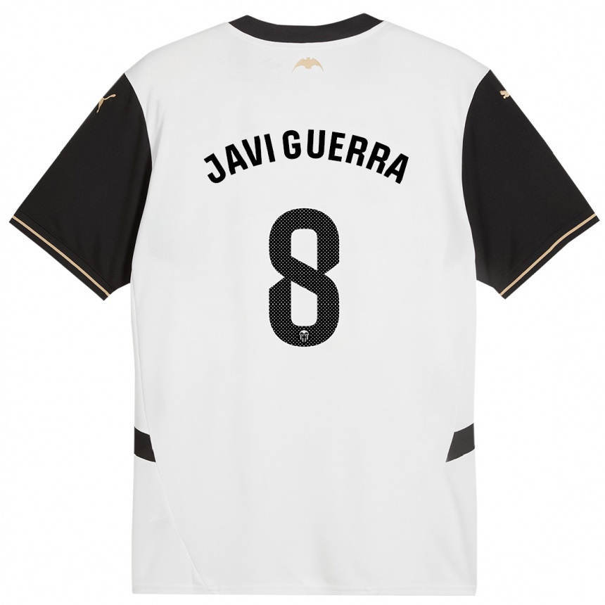 Gyermek Labdarúgás Javi Guerra #8 Fehér Fekete Hazai Jersey 2024/25 Mez Póló Ing