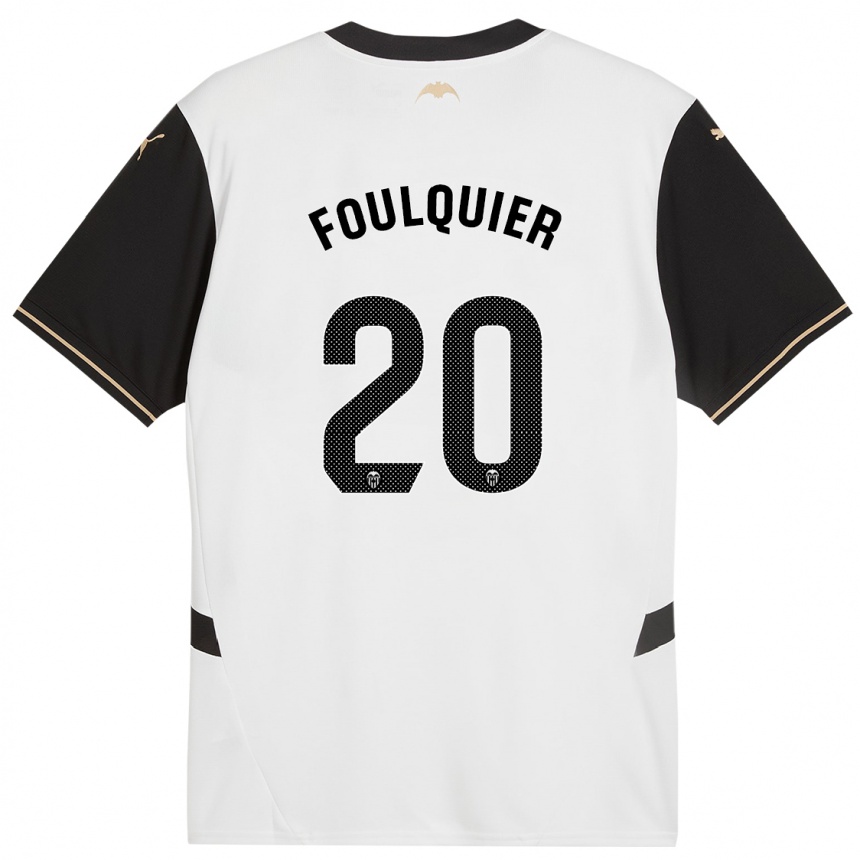 Gyermek Labdarúgás Dimitri Foulquier #20 Fehér Fekete Hazai Jersey 2024/25 Mez Póló Ing