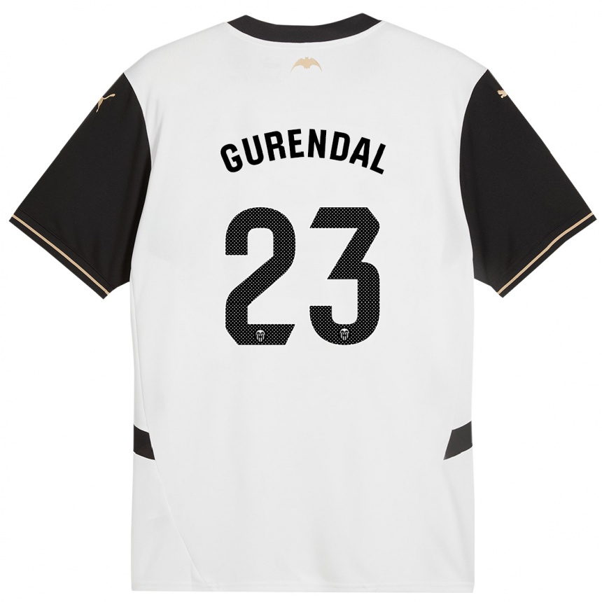 Gyermek Labdarúgás Alexander Gurendal #23 Fehér Fekete Hazai Jersey 2024/25 Mez Póló Ing