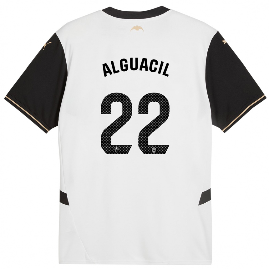 Gyermek Labdarúgás Ainhoa Alguacil #22 Fehér Fekete Hazai Jersey 2024/25 Mez Póló Ing