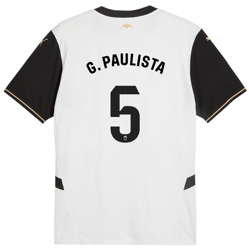 Gyermek Labdarúgás Gabriel Paulista #5 Fehér Fekete Hazai Jersey 2024/25 Mez Póló Ing