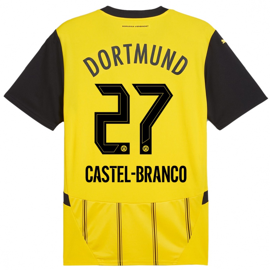 Gyermek Labdarúgás Diego Castel-Branco #27 Sárga Fekete Hazai Jersey 2024/25 Mez Póló Ing