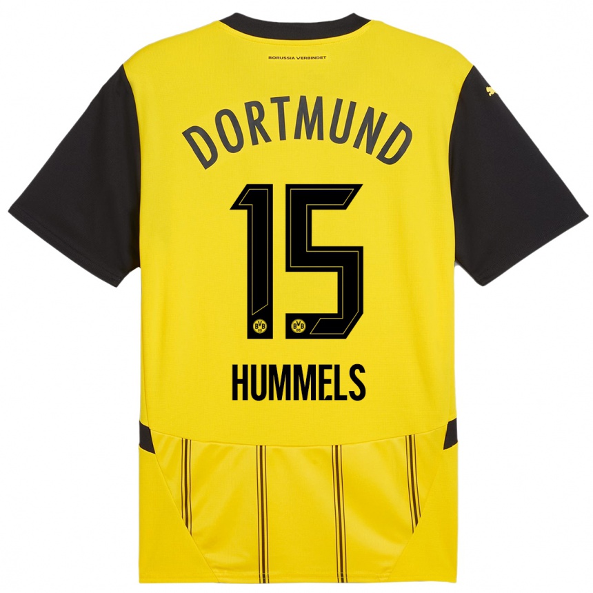 Gyermek Labdarúgás Mats Hummels #15 Sárga Fekete Hazai Jersey 2024/25 Mez Póló Ing