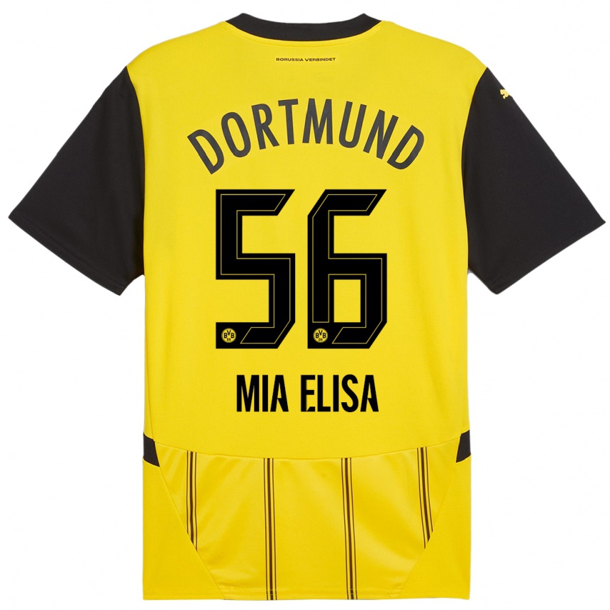 Gyermek Labdarúgás Bomnuter Mia Elisa #56 Sárga Fekete Hazai Jersey 2024/25 Mez Póló Ing