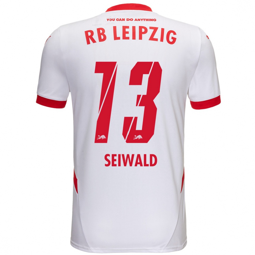 Gyermek Labdarúgás Nicolas Seiwald #13 Fehér Piros Hazai Jersey 2024/25 Mez Póló Ing