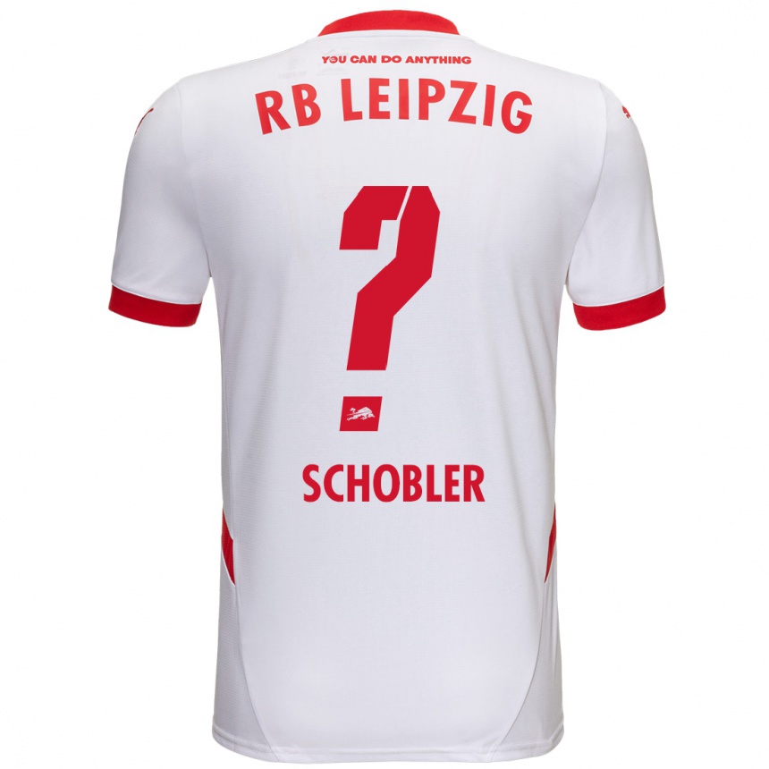 Gyermek Labdarúgás Laurin Schößler #0 Fehér Piros Hazai Jersey 2024/25 Mez Póló Ing