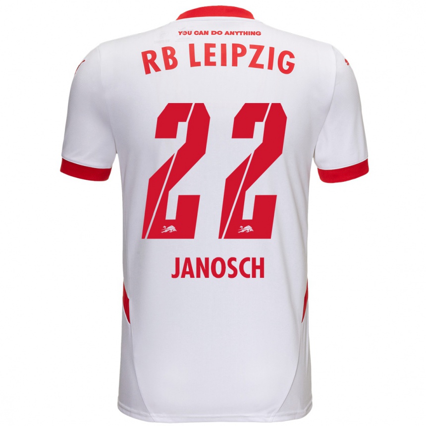 Gyermek Labdarúgás Luca Janosch #22 Fehér Piros Hazai Jersey 2024/25 Mez Póló Ing