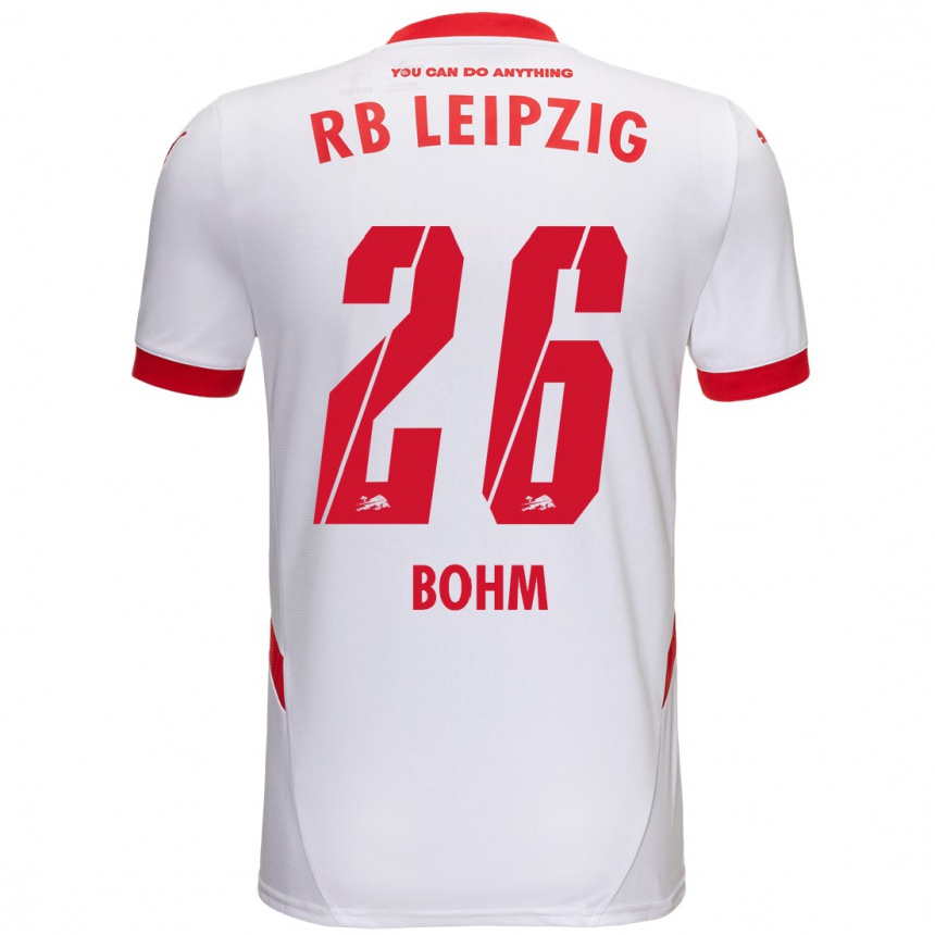 Gyermek Labdarúgás Pepe Böhm #26 Fehér Piros Hazai Jersey 2024/25 Mez Póló Ing