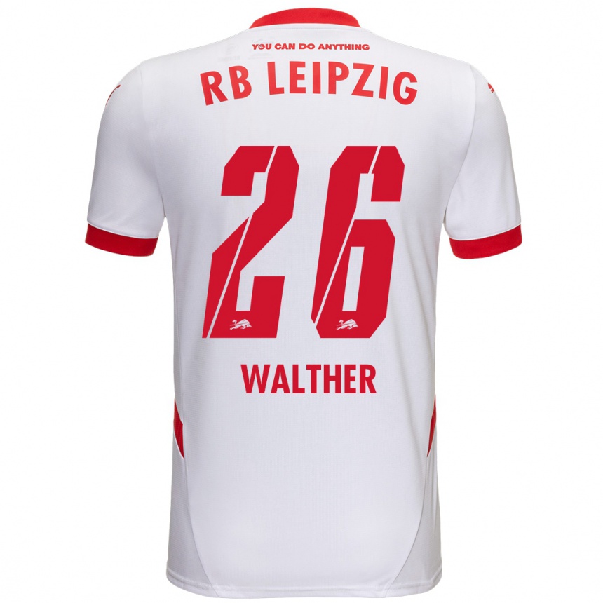 Gyermek Labdarúgás Mika Walther #26 Fehér Piros Hazai Jersey 2024/25 Mez Póló Ing