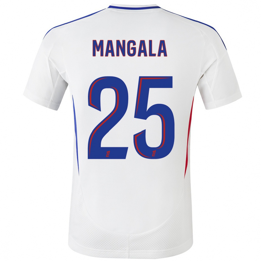 Gyermek Labdarúgás Orel Mangala #25 Fehér Kék Hazai Jersey 2024/25 Mez Póló Ing