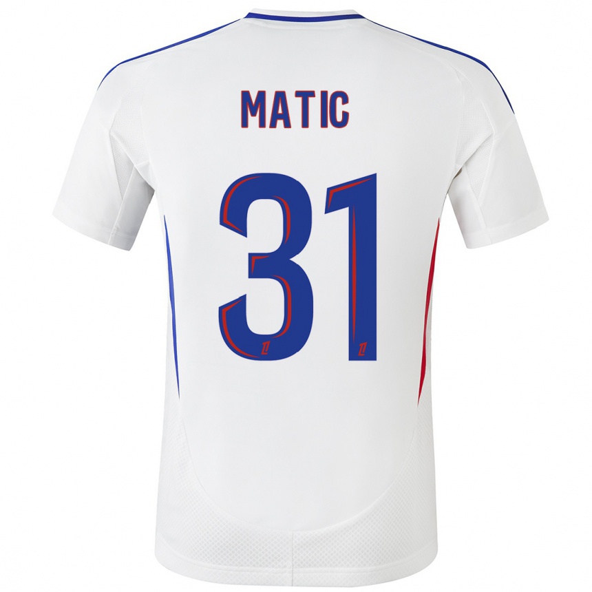 Gyermek Labdarúgás Nemanja Matic #31 Fehér Kék Hazai Jersey 2024/25 Mez Póló Ing