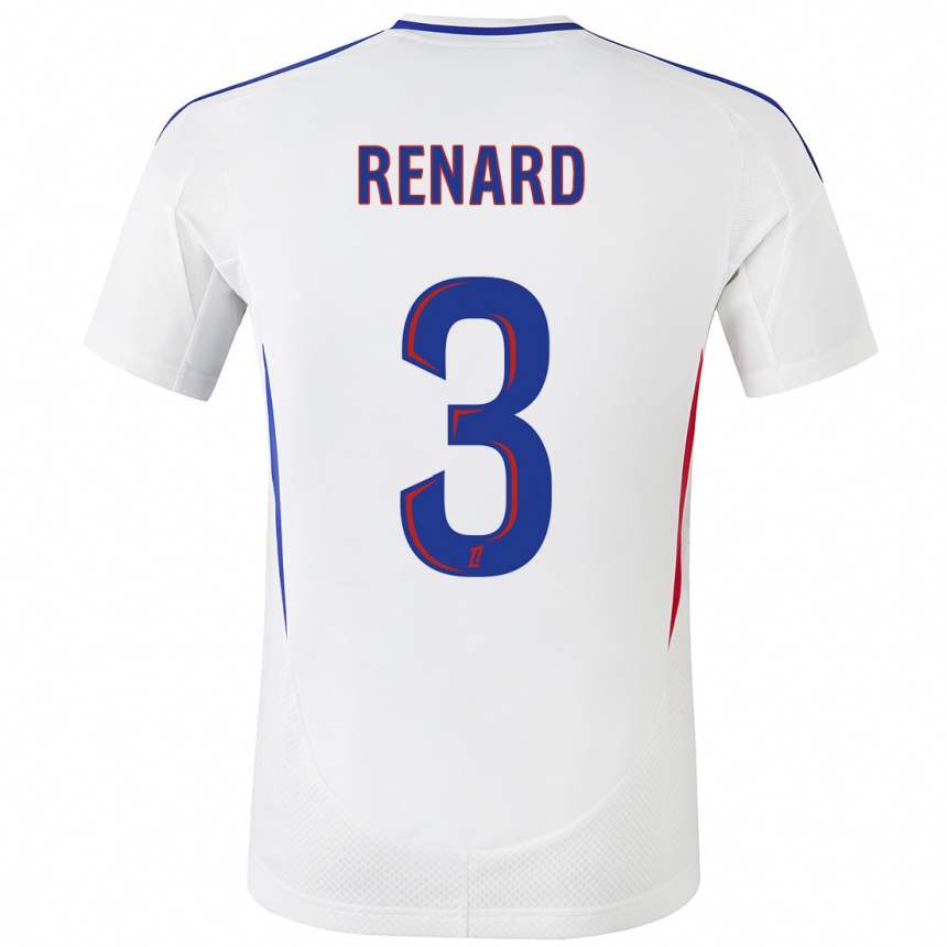 Gyermek Labdarúgás Wendie Renard #3 Fehér Kék Hazai Jersey 2024/25 Mez Póló Ing