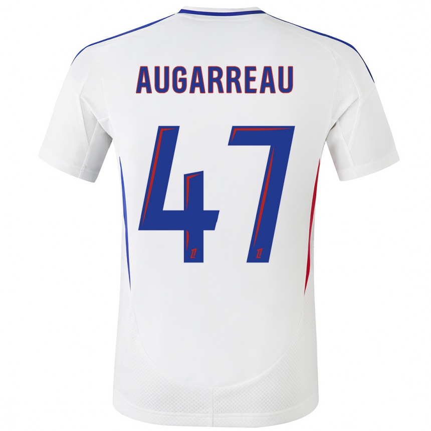 Gyermek Labdarúgás Sofiane Augarreau #47 Fehér Kék Hazai Jersey 2024/25 Mez Póló Ing