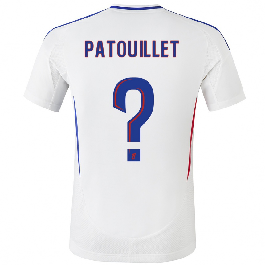 Gyermek Labdarúgás Mathieu Patouillet #0 Fehér Kék Hazai Jersey 2024/25 Mez Póló Ing