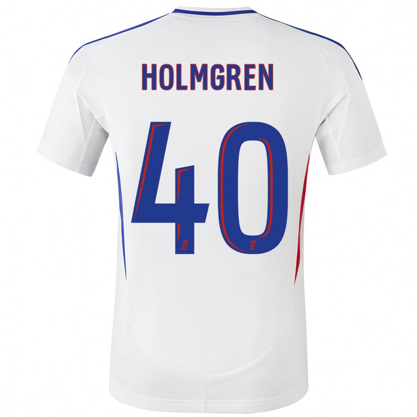 Gyermek Labdarúgás Emma Holmgren #40 Fehér Kék Hazai Jersey 2024/25 Mez Póló Ing