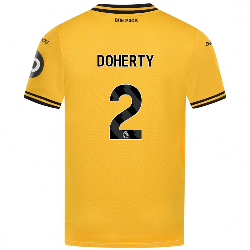 Gyermek Labdarúgás Matt Doherty #2 Sárga Hazai Jersey 2024/25 Mez Póló Ing