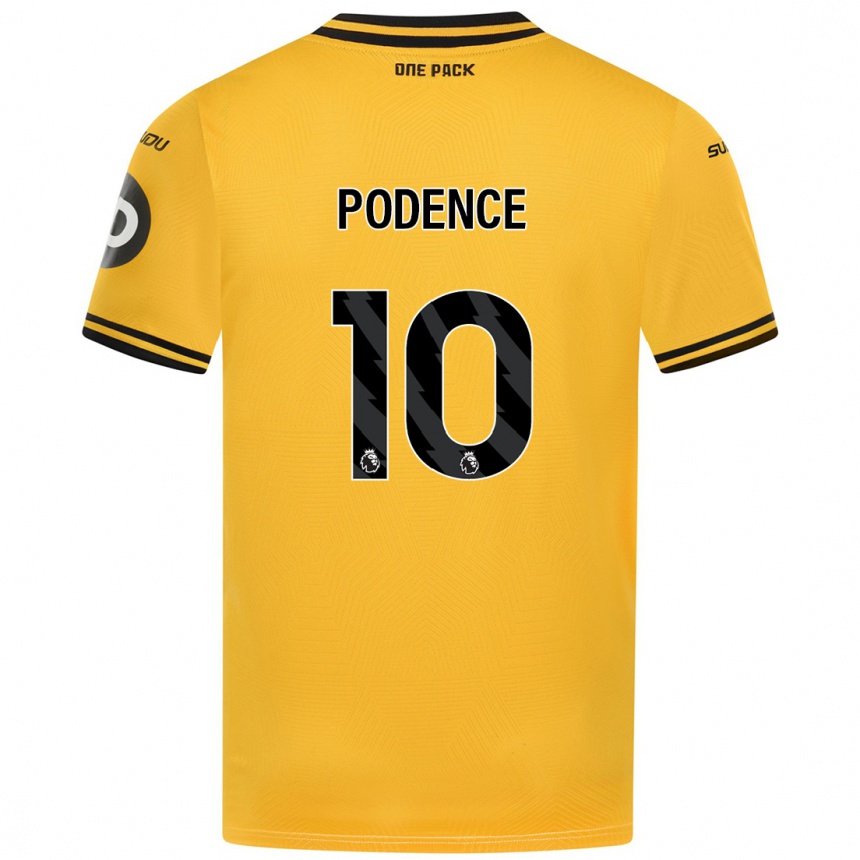 Gyermek Labdarúgás Daniel Podence #10 Sárga Hazai Jersey 2024/25 Mez Póló Ing