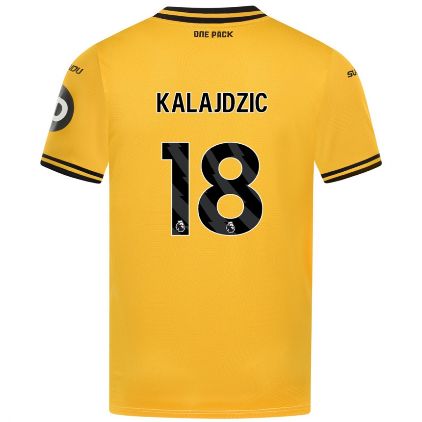 Gyermek Labdarúgás Sasa Kalajdzic #18 Sárga Hazai Jersey 2024/25 Mez Póló Ing