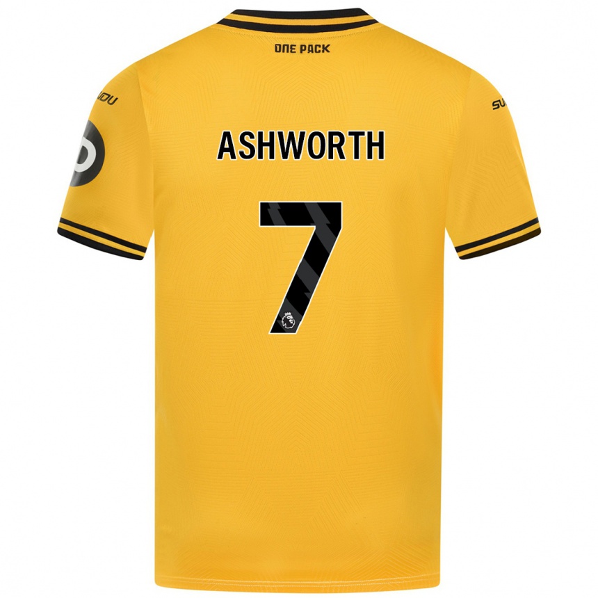 Gyermek Labdarúgás Fin Ashworth #7 Sárga Hazai Jersey 2024/25 Mez Póló Ing