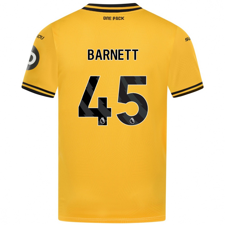 Gyermek Labdarúgás Ty Barnett #45 Sárga Hazai Jersey 2024/25 Mez Póló Ing