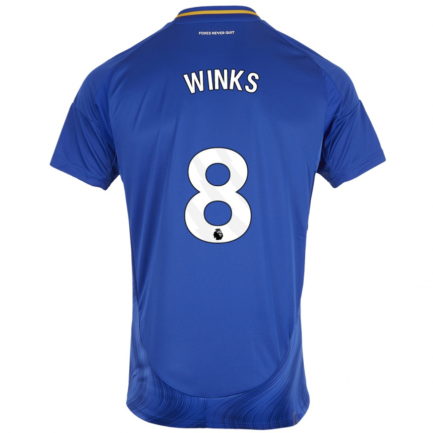 Gyermek Labdarúgás Harry Winks #8 Kék Fehér Hazai Jersey 2024/25 Mez Póló Ing