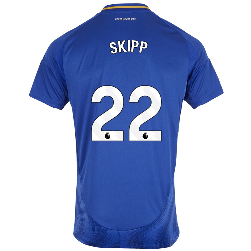 Gyermek Labdarúgás Oliver Skipp #22 Kék Fehér Hazai Jersey 2024/25 Mez Póló Ing