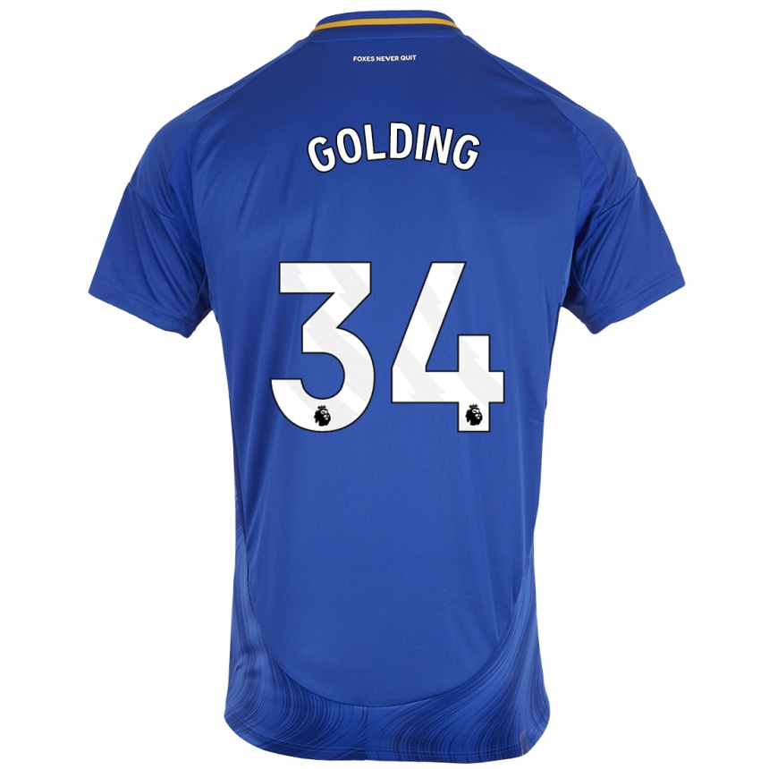 Gyermek Labdarúgás Michael Golding #34 Kék Fehér Hazai Jersey 2024/25 Mez Póló Ing