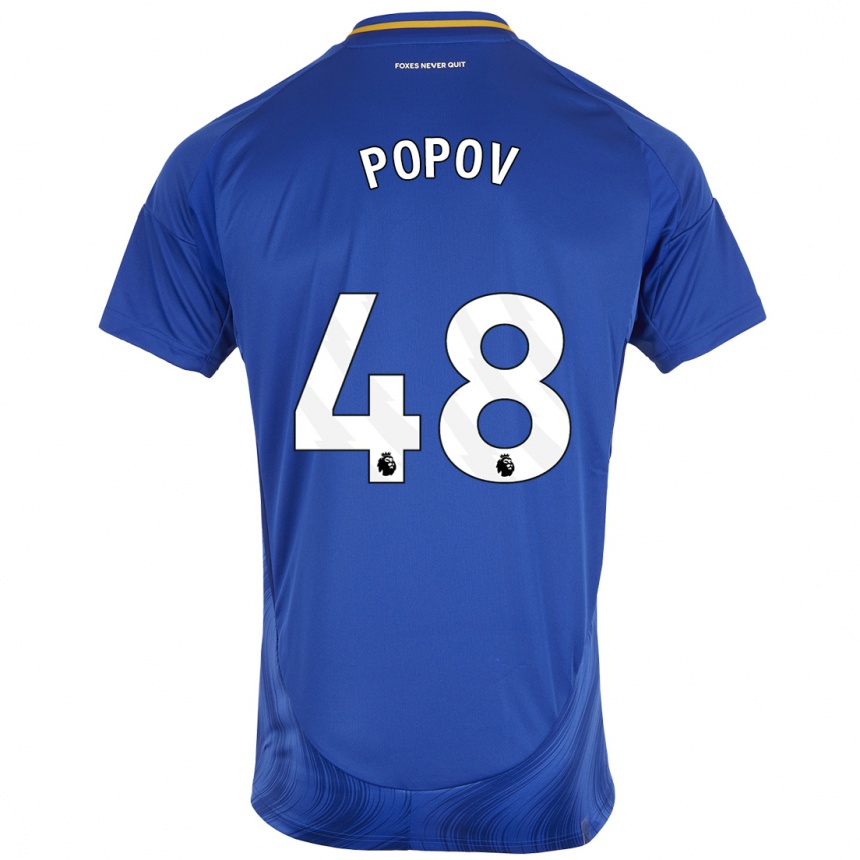 Gyermek Labdarúgás Chris Popov #48 Kék Fehér Hazai Jersey 2024/25 Mez Póló Ing