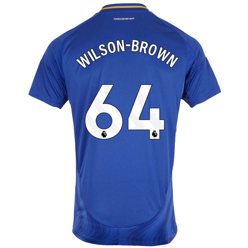 Gyermek Labdarúgás Thomas Wilson-Brown #64 Kék Fehér Hazai Jersey 2024/25 Mez Póló Ing