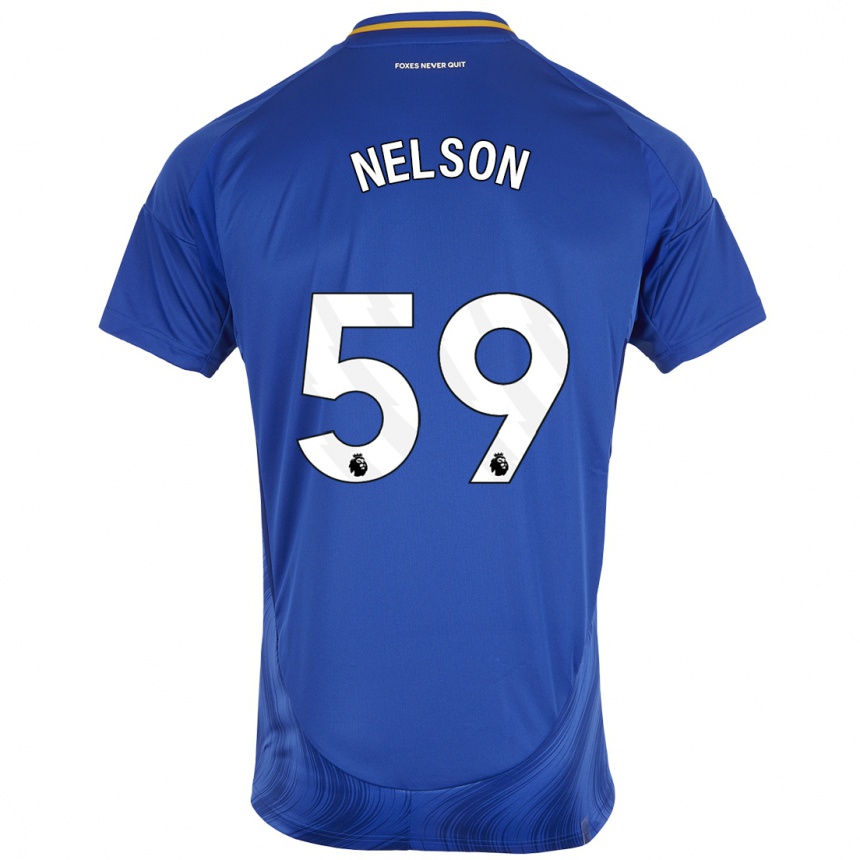 Gyermek Labdarúgás Ronny Nelson #59 Kék Fehér Hazai Jersey 2024/25 Mez Póló Ing