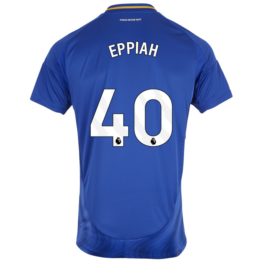 Gyermek Labdarúgás Josh Eppiah #40 Kék Fehér Hazai Jersey 2024/25 Mez Póló Ing