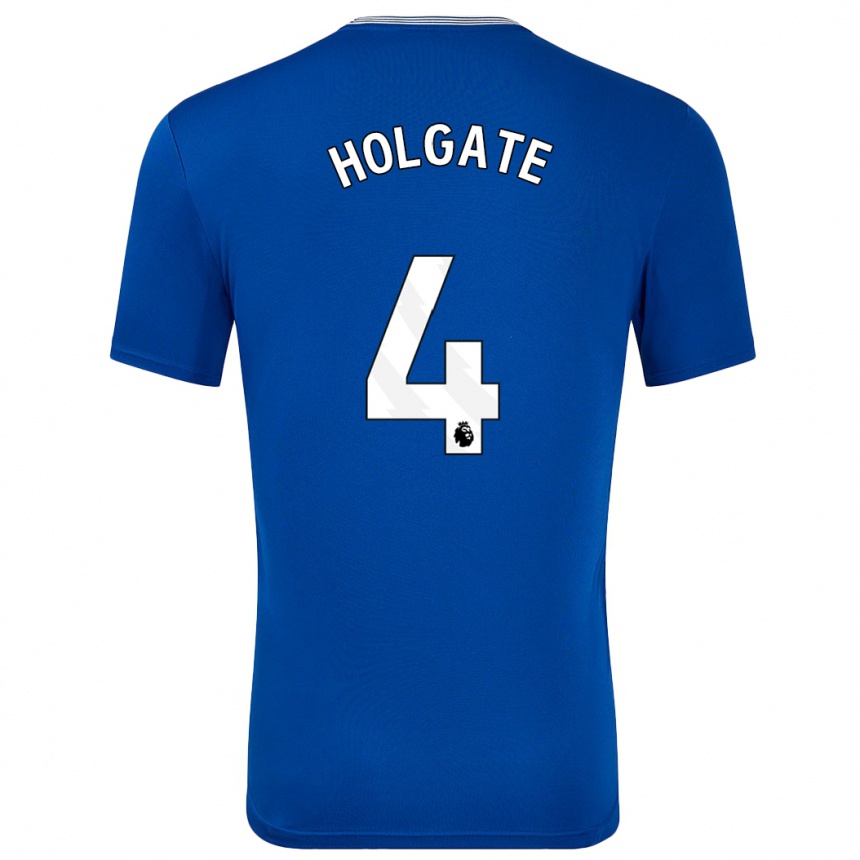 Gyermek Labdarúgás Mason Holgate #4 Kék -Val Hazai Jersey 2024/25 Mez Póló Ing