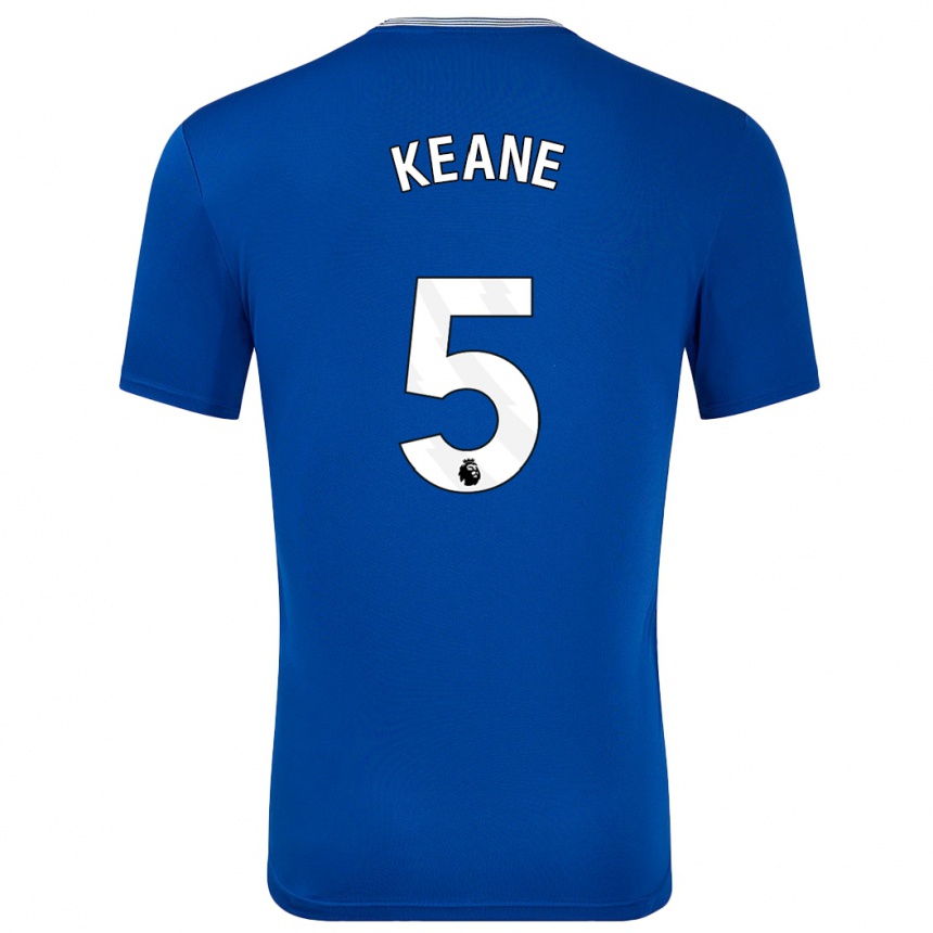 Gyermek Labdarúgás Michael Keane #5 Kék -Val Hazai Jersey 2024/25 Mez Póló Ing