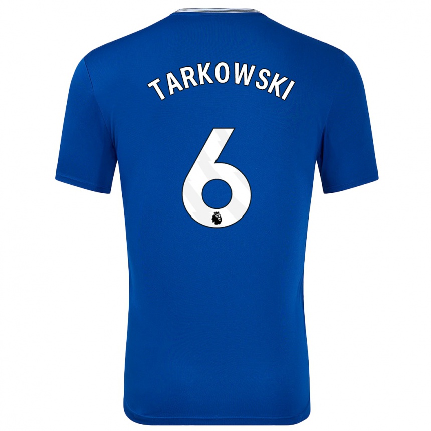 Gyermek Labdarúgás James Tarkowski #6 Kék -Val Hazai Jersey 2024/25 Mez Póló Ing