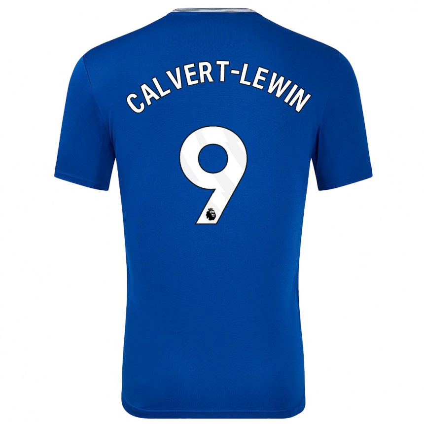 Gyermek Labdarúgás Dominic Calvert-Lewin #9 Kék -Val Hazai Jersey 2024/25 Mez Póló Ing