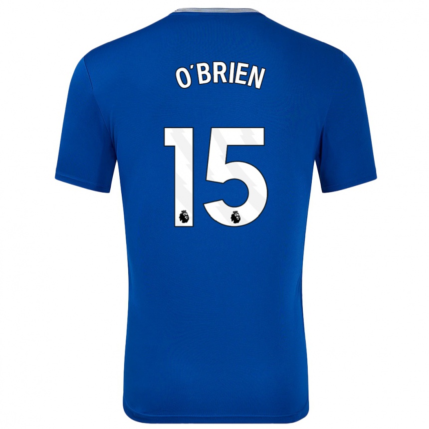 Gyermek Labdarúgás Jake O'brien #15 Kék -Val Hazai Jersey 2024/25 Mez Póló Ing