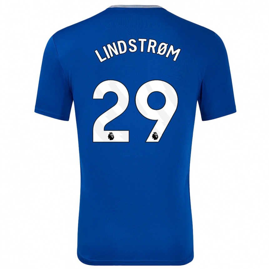 Gyermek Labdarúgás Jesper Lindstrøm #29 Kék -Val Hazai Jersey 2024/25 Mez Póló Ing