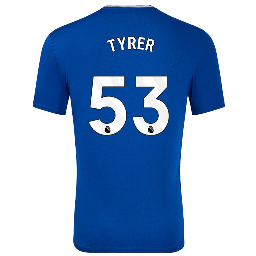 Gyermek Labdarúgás Harry Tyrer #53 Kék -Val Hazai Jersey 2024/25 Mez Póló Ing