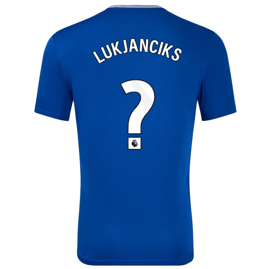 Gyermek Labdarúgás Douglass Lukjanciks #0 Kék -Val Hazai Jersey 2024/25 Mez Póló Ing