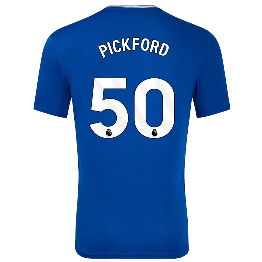 Gyermek Labdarúgás George Pickford #50 Kék -Val Hazai Jersey 2024/25 Mez Póló Ing