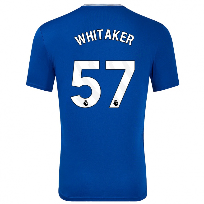 Gyermek Labdarúgás Charlie Whitaker #57 Kék -Val Hazai Jersey 2024/25 Mez Póló Ing