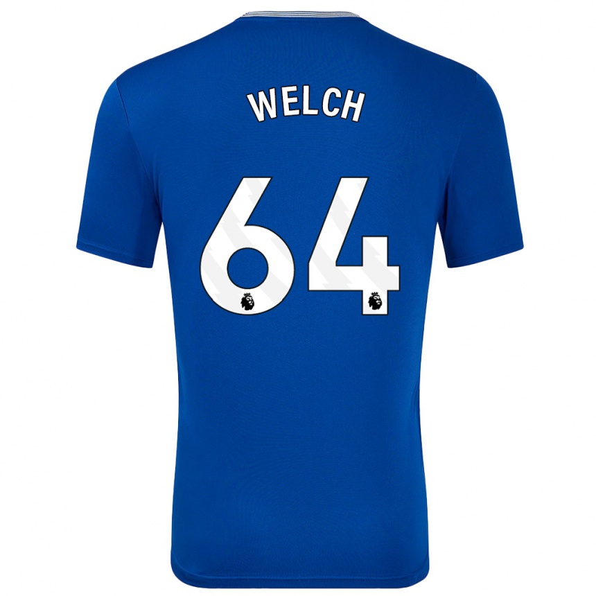 Gyermek Labdarúgás Reece Welch #64 Kék -Val Hazai Jersey 2024/25 Mez Póló Ing