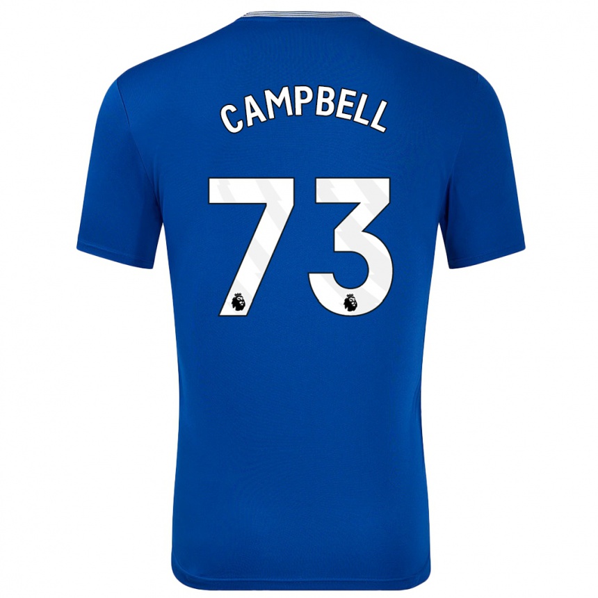 Gyermek Labdarúgás Elijah Campbell #73 Kék -Val Hazai Jersey 2024/25 Mez Póló Ing